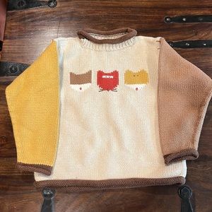 Mulberry Bush hand loomed in Peru owl sweater